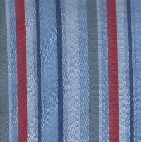 tissu AUDOIN  rayures rouge bleu gris