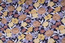 tissu matelassé AUBUSSON fleuri moutarde brun 140cm