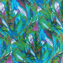 tissu piqué de coton - taches de couleurs vert-turquoise