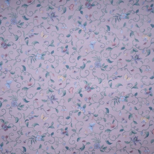 tissu fleuri BASTIEN schintz  pastel fond rose