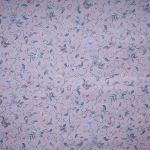 tissu fleuri BASTIEN schintz  pastel fond rose