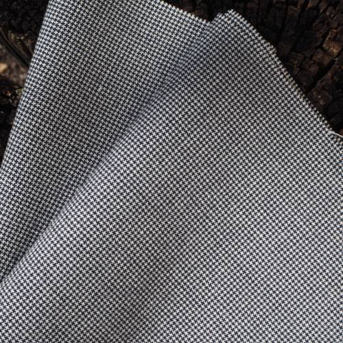 tissu lainage micro pied de poules marine/blanc