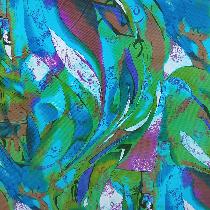 tissu piqué de coton - taches de couleurs vert-turquoise