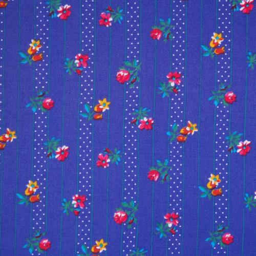 tissu flanelle coton petites fleurs sur rayures fond violet