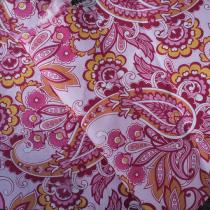Tissu ISABELLE - dessin cachemire- coton fond rose