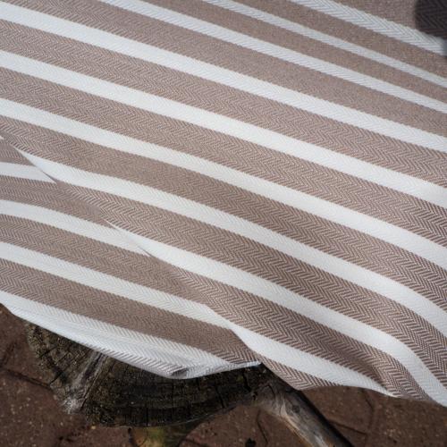 tissu d'extérieur rayé brun- blanc -280cm