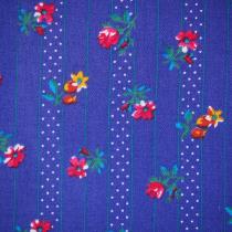 tissu CHERRY petites fleurs sur rayures fond violet