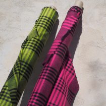 Tissu Prince de Galles noir citron vert