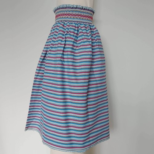 tissu à smocks - rayures -H: 58 cm L : 1m zone smockée