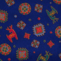 tissu flanelle ALASKA  fond bleu motifs nordiques
