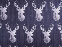 tissu grands cerfs anthracite VALLOIRES