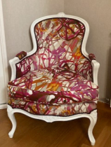 tissu CRISTOFOL métis imprimé fuschia