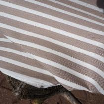 tissu d'extérieur rayé brun- blanc -280cm