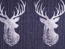 tissu grands cerfs anthracite VALLOIRES