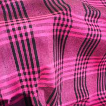 Tissu Prince de Galles fuschia et noir