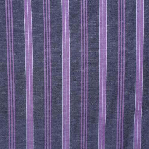 Tissu FIRMIN rayures lilas-anthracites coton  150cm