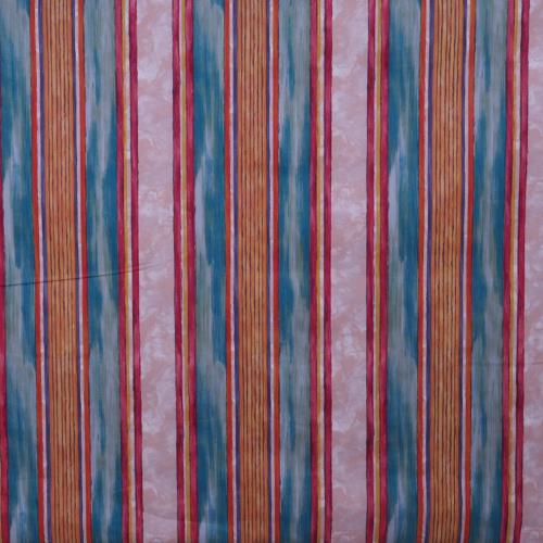 tissu ALVAR satin rayé vert rouge sable