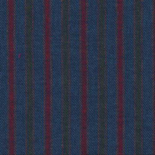 tissu flanelle ANSELME  rayé - bleu-rouge -vert .