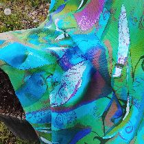 tissu piqué de coton - taches de couleurs vert-turquoise